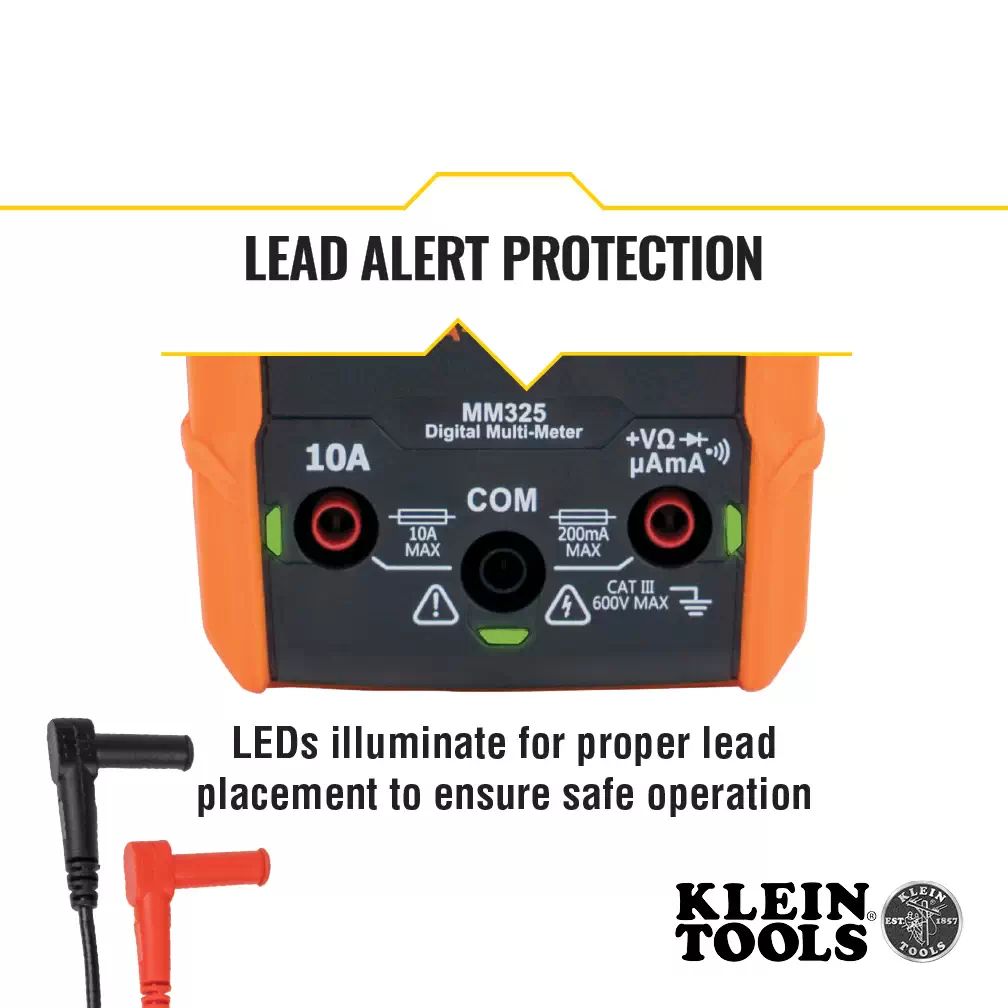 Klein MM325 600V AC/DC Manual-Ranging Digital Multimeter